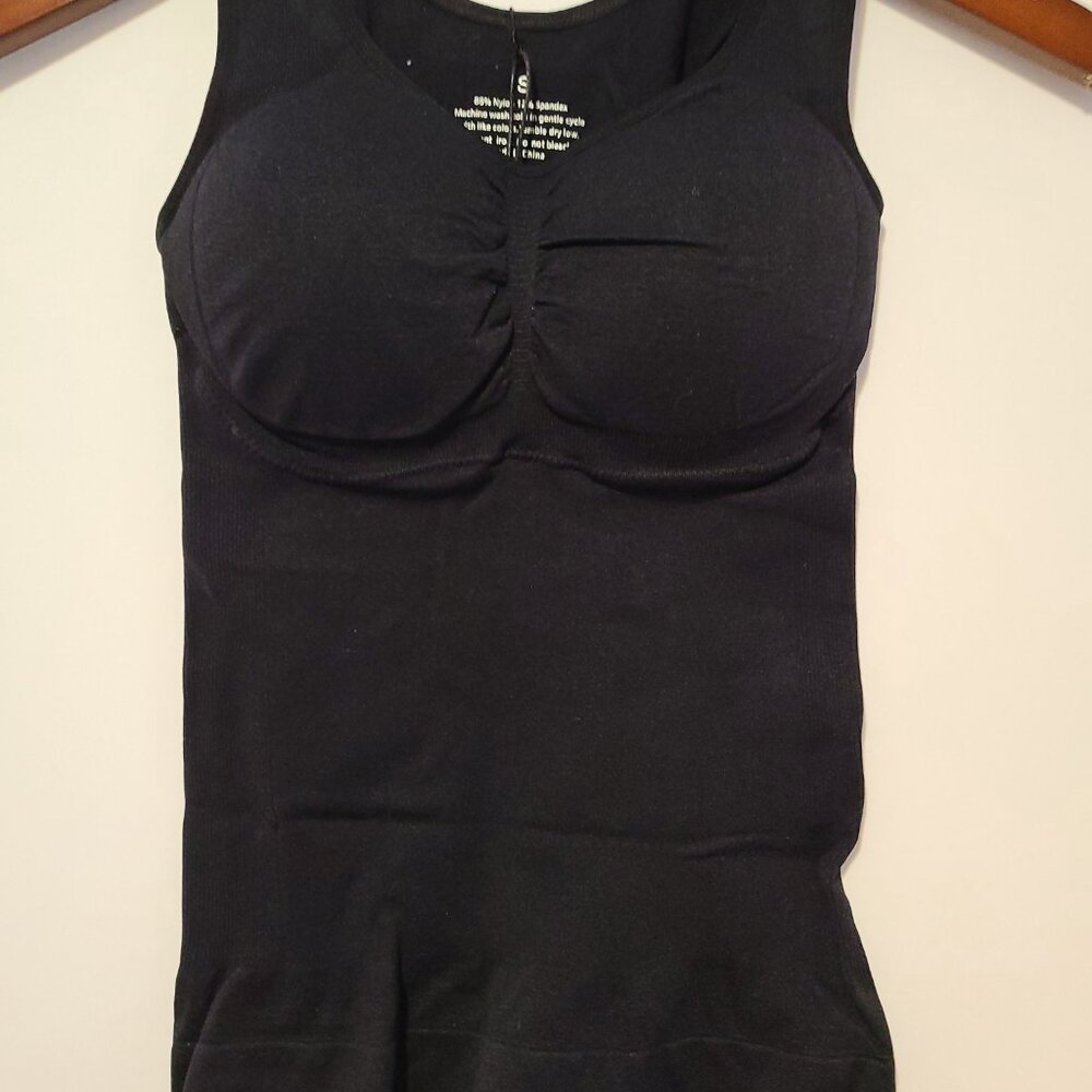 WOMEN'S OCEAN BLACK CAMI BODYSHAPER WAIST TRIMMER/TUMMY CONTROL SLEEVELESS SMALL